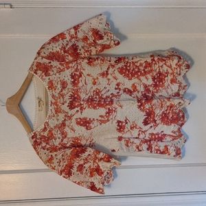 EUC Porridge Lined Eyelet Top